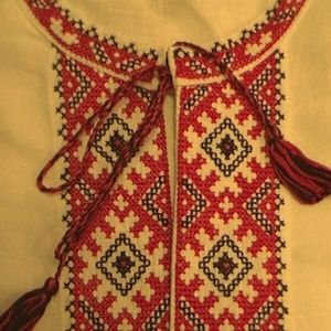 Authentic Hand Embroidered Men's Shirt, Ukrainian Folk Style